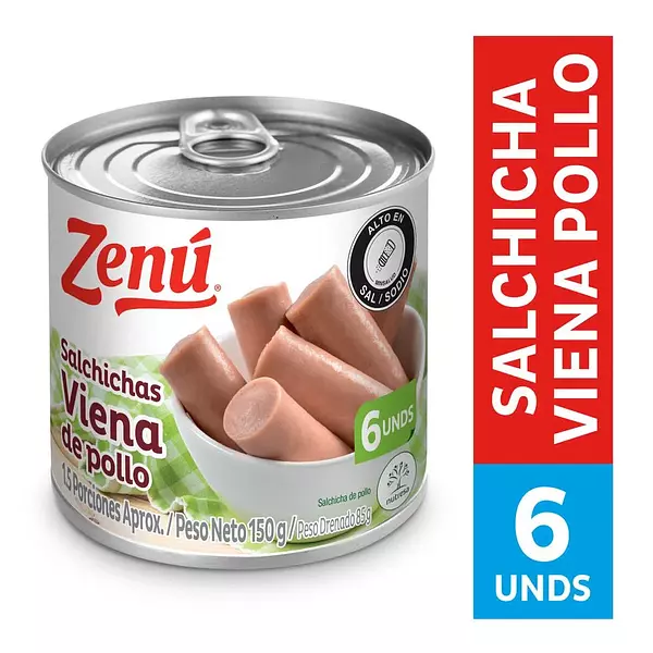 Salchichas Viena De Pollo Zenú X150g