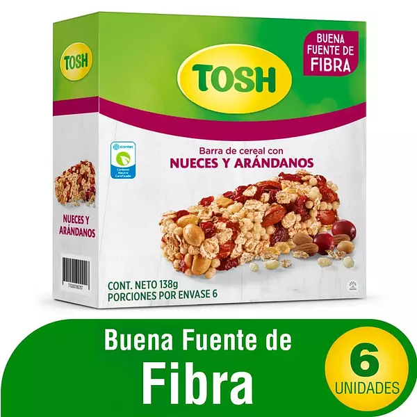 Cereal Tosh Barra Avena Arándanos 6 Unds X23g