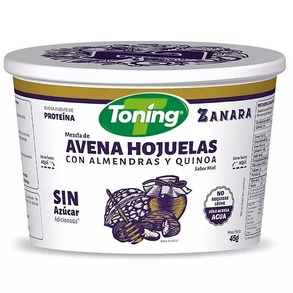 Avena En Hojuelas Almendra Quinoa Sabor Miel X45g