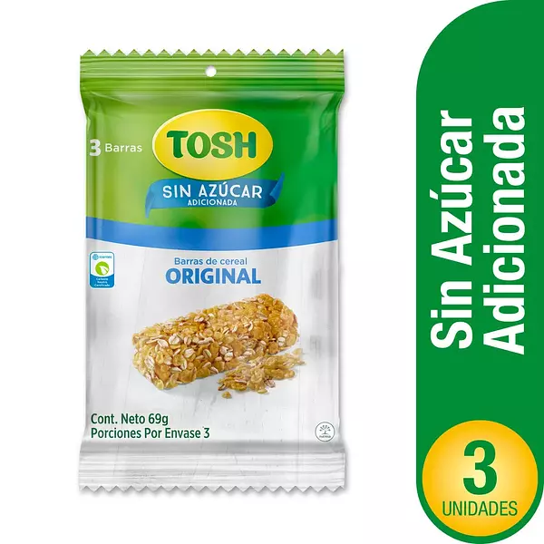 Barra De Cereal Tosh Lyne Sin Azúcar Bolsa X 3 Unidades 69 G