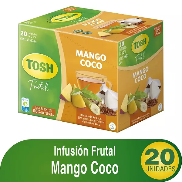 Infusiones Tosh Mango Coco 20 Unidades