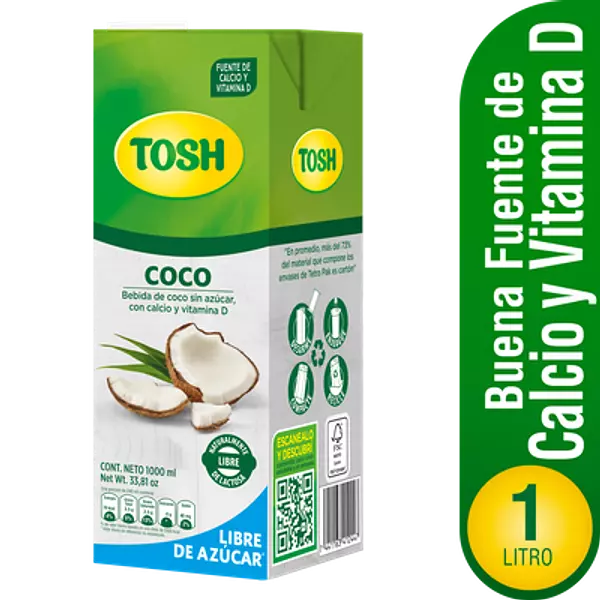 Bebida De Coco Tosh X 1000 Ml