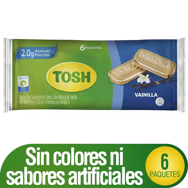 Galleta Tosh Tipo Sandwich Vainilla 144gr