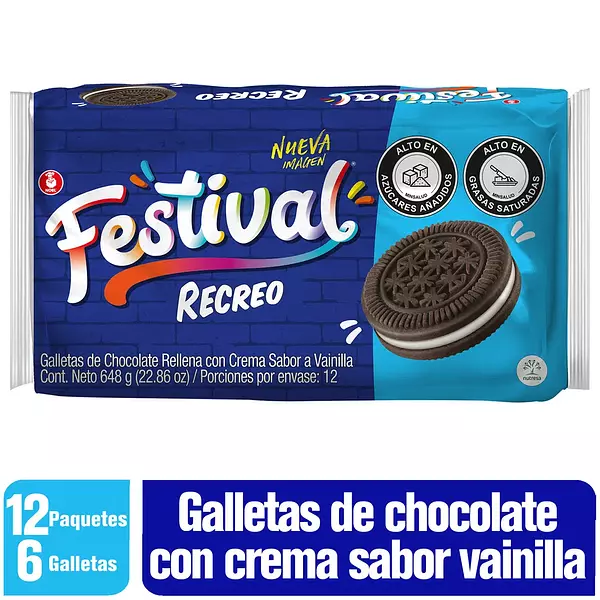 Galletas Festival Recreo X 12 Paquetes 648 Gr