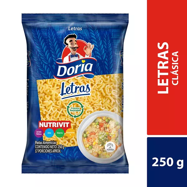 Pasta Doria Letra 250 Gr