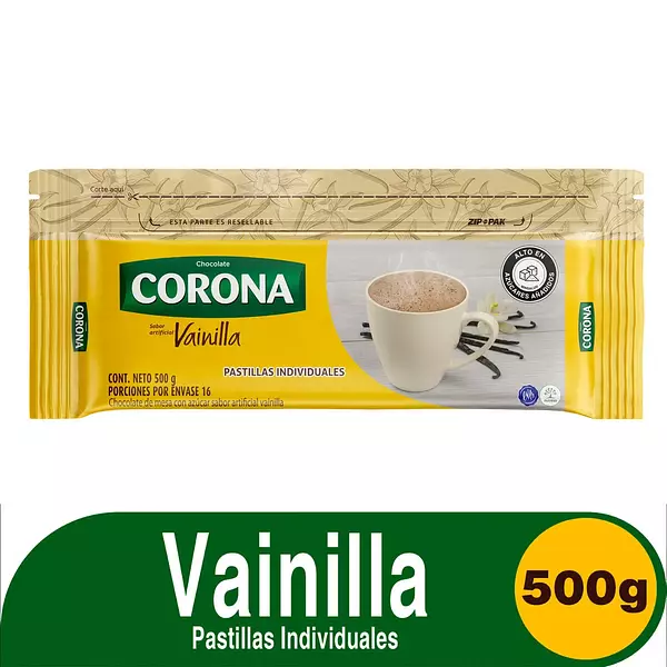 Chocolate Corona Vainilla X 16 Pastillas 500 Gr