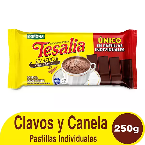 Chocolate Tesalia Clavos Y Canela 250 Gr