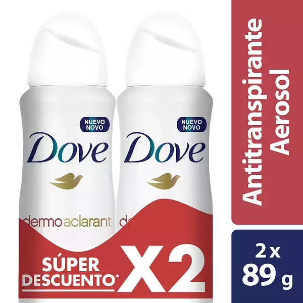 Desodorante Dove Aerosol Dermo Aclarant 150 Ml X2 Unds