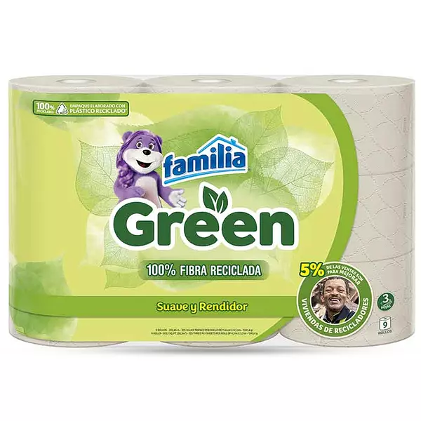 Papel Higiénico Familia Green X9 Rollos