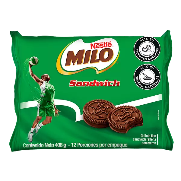 Galletas Milo Sándwich X 12 Unidades X 34g