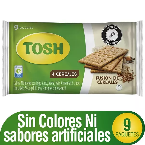 Galletas Tosh Fusión Cereales 9 Unidades X229.5g