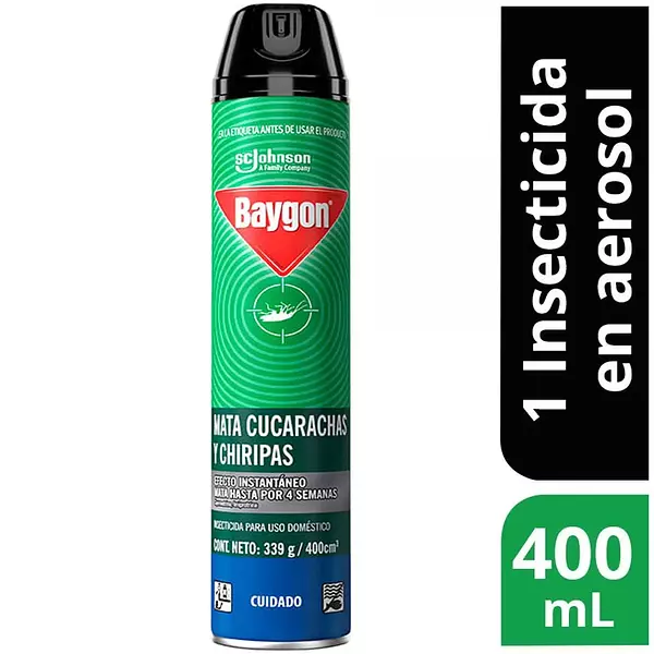 Insecticida Baygon Cucarachas Chiripas Aerosol X400cm3