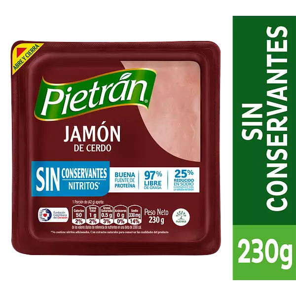 Jamón De Cerdo Pietrán X230g