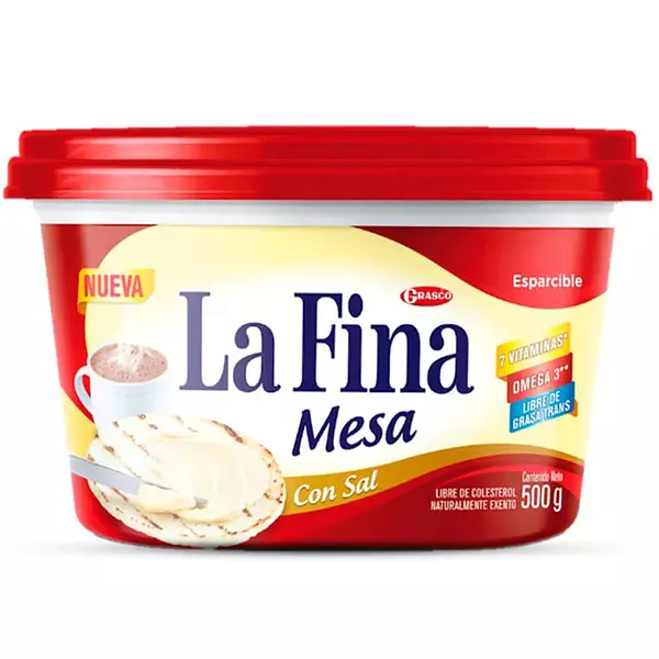 Margarina La Fina Mesa Con Sal Esparcible X500g