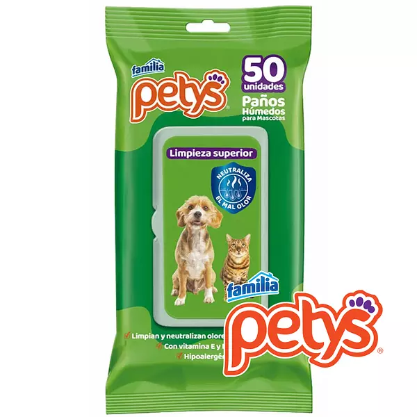 Pañitos Húmedos Petys Limpieza Superior 50 Unidades