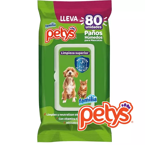 Pañitos Húmedos Petys Limpieza Superior 80 Unidades