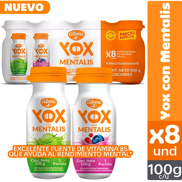 Yox Con Mentalis Multisabor X8 Und Botella 100 G