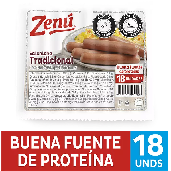 Salchicha Tradicional Zenú 450 G