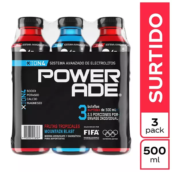 Powerade Surtido Pet 3 Unidades X500ml