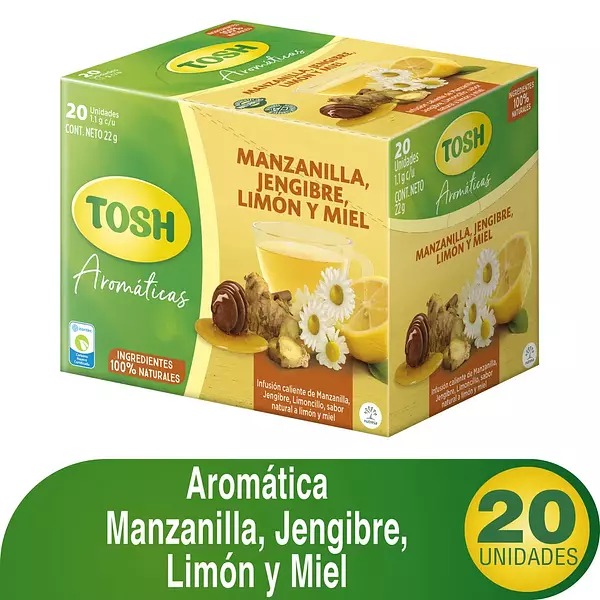 Aromática Tosh Jengibre, Manzanilla Y Limón 20 Unidades