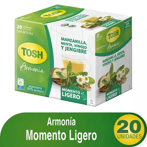 Aromática Tosh Bienestar Ligero 20 Unidades