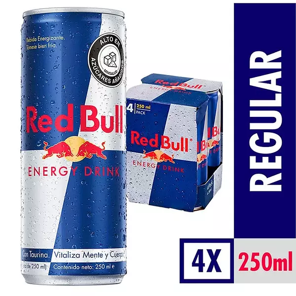 Bebida Energizante Red Bull 4 Pack X250ml C/U