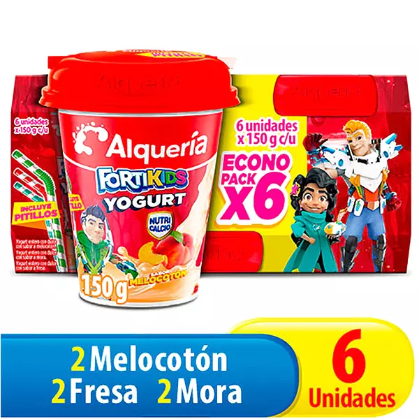 Yogurt Fortikids Alquería 6 Unidades X150g C/U