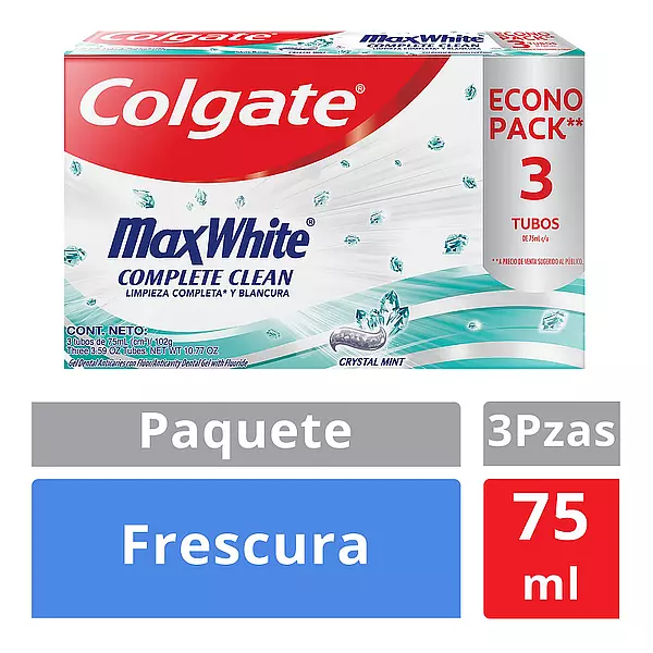 Crema Dental Colgate Max White Complete Clean 3unds X75ml