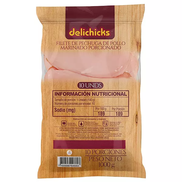 Filete De Pechuga Delichicks Porcionado 1000gr