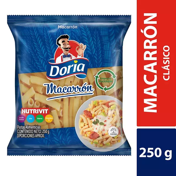 Pasta Doria Macarrón X250gr