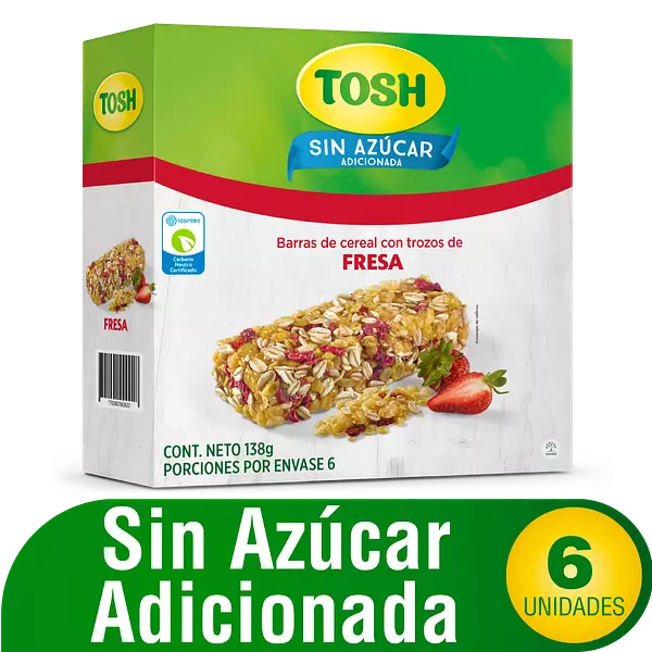 Barra De Cereal Tosh Trozos De Fresa 138g