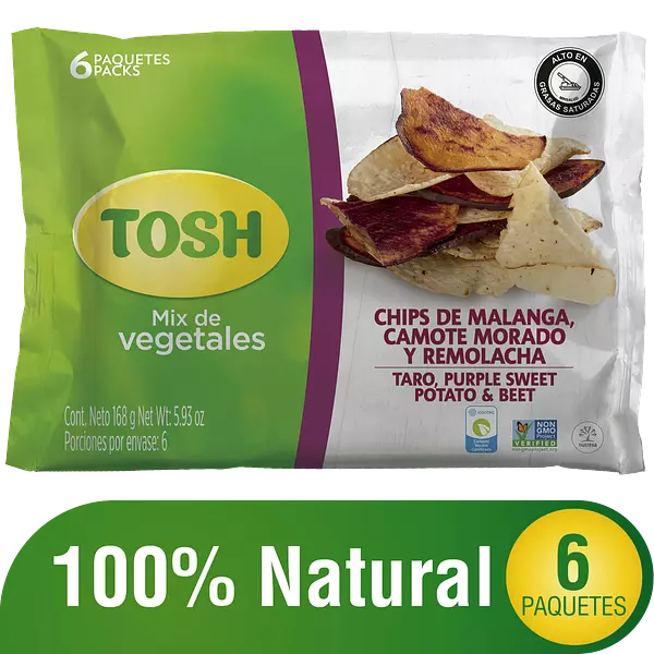 Pasabocas Mix De Vegetales Tosh 168g