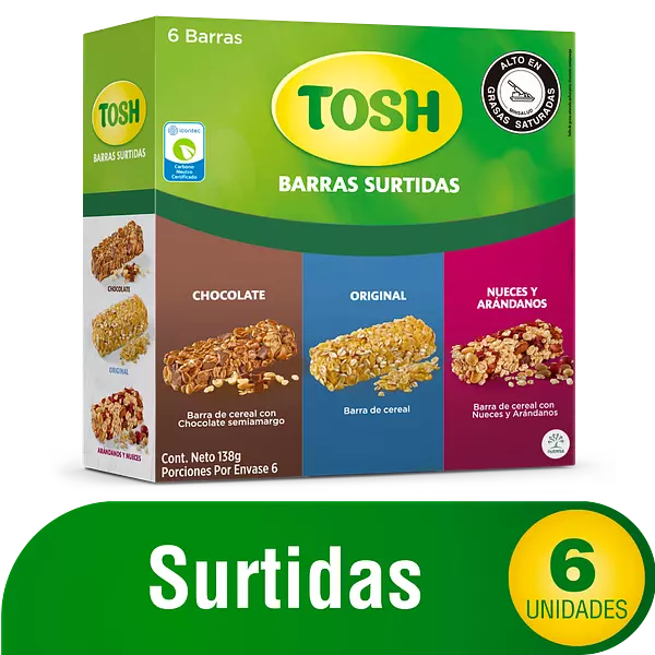 Barra De Cereal Surtidas Tosh 138g