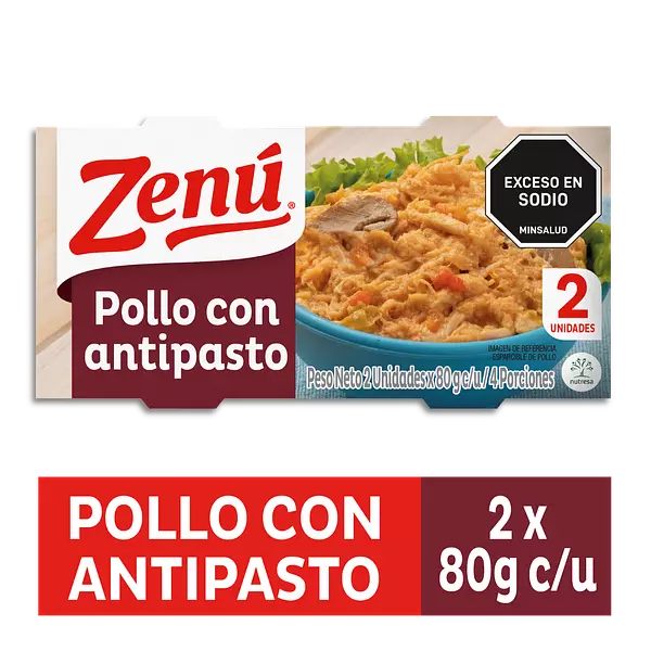 Pollo Con Antipasto Zenú 2 Unidades 80g C/U