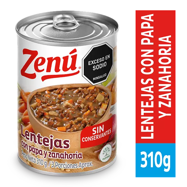 Lentejas Papa Y Zanahoria Zenú 310g