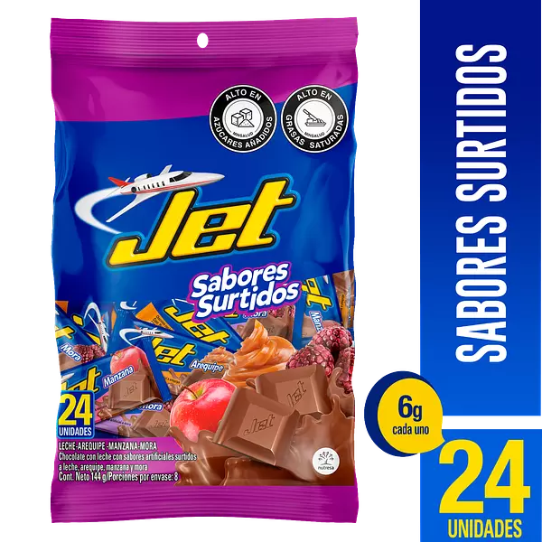 Chocolatinas Jet Sabores Surtido 24 Unidades 6g C/U