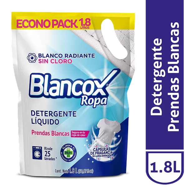 Detergente Liquido Blancox Ropa Blanca 1800ml