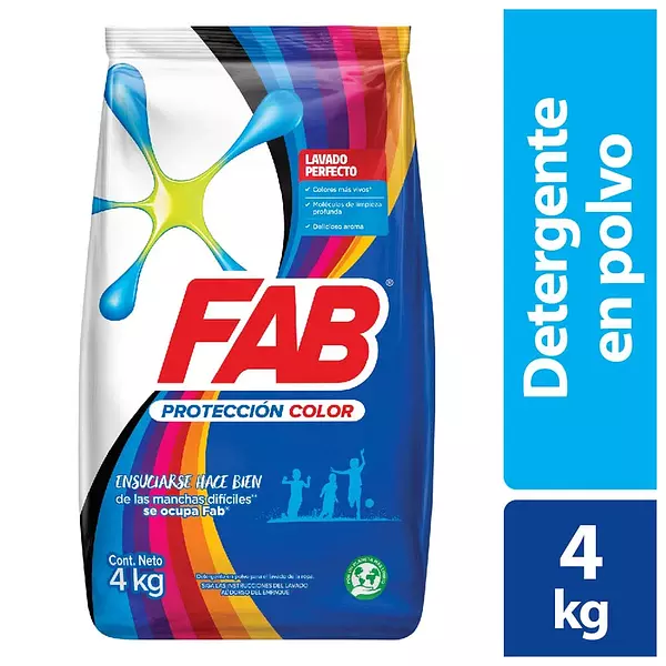 Detergente Fab Polvo Protección Color 4kg