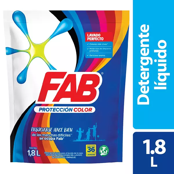 Detergente Líquido Fab Protección Color 1.8 L