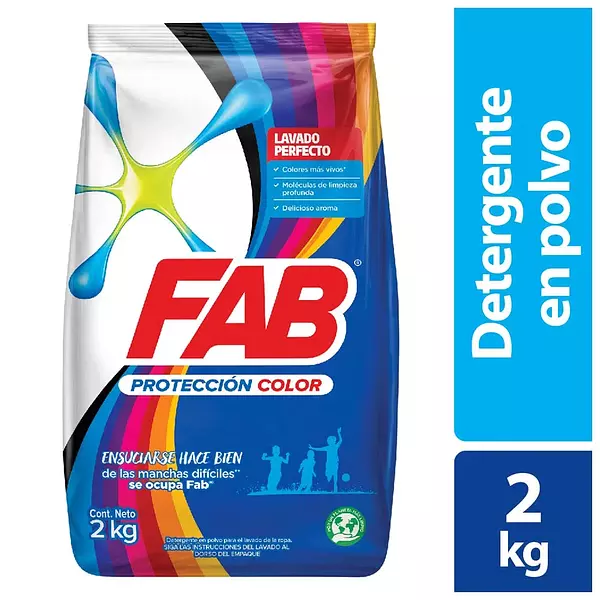 Detergente Fab Polvo Protección Color 2kg