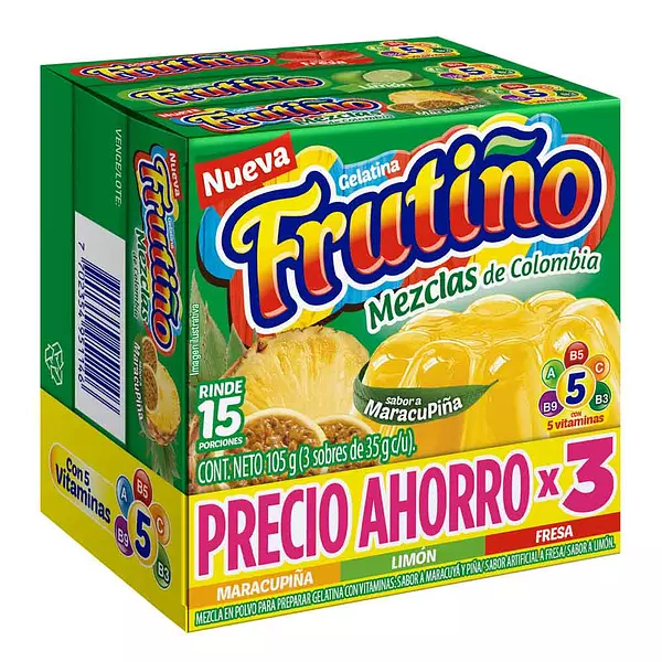 Gelatina Frutiño Surtido 3 Unidades 35g C/U