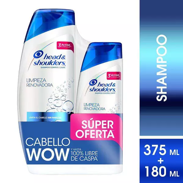 Shampoo Head & Shoulders Limpieza 375ml + Shampoo 180ml