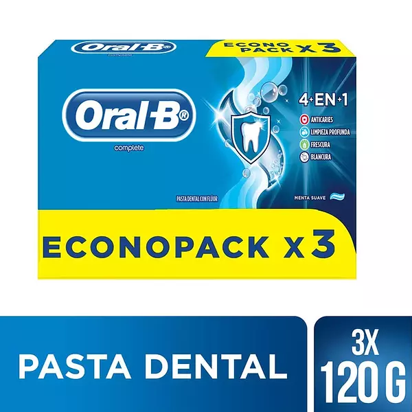 Crema Dental Con Flúor Oral-B Complete 3 Unidades X120g