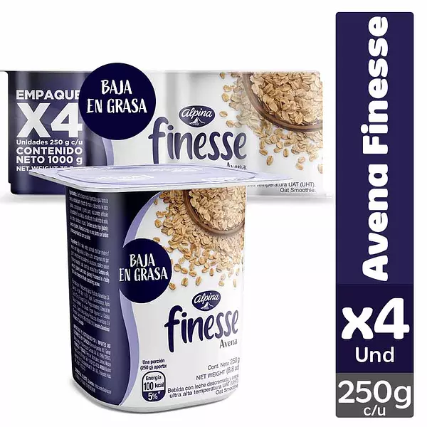 Avena Finesse Alpina 4 Unidades X250g