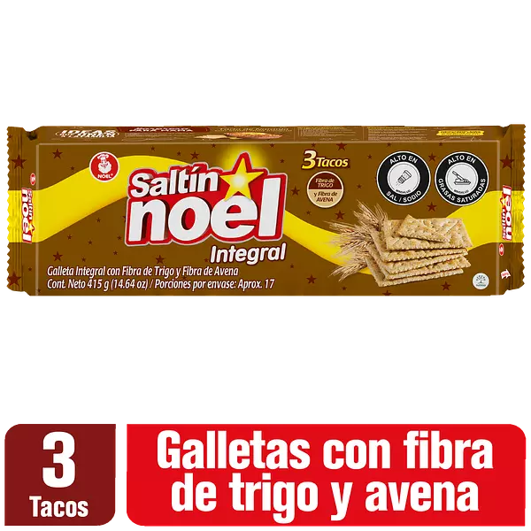 Galletas Saltín Noel Integral 3 Tacos 415g