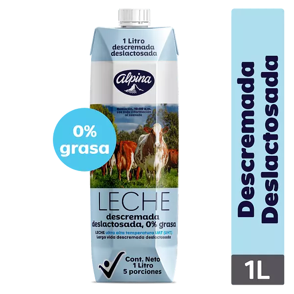 Leche Uht Alpina Deslactosada Descremada 1 Lt 2887